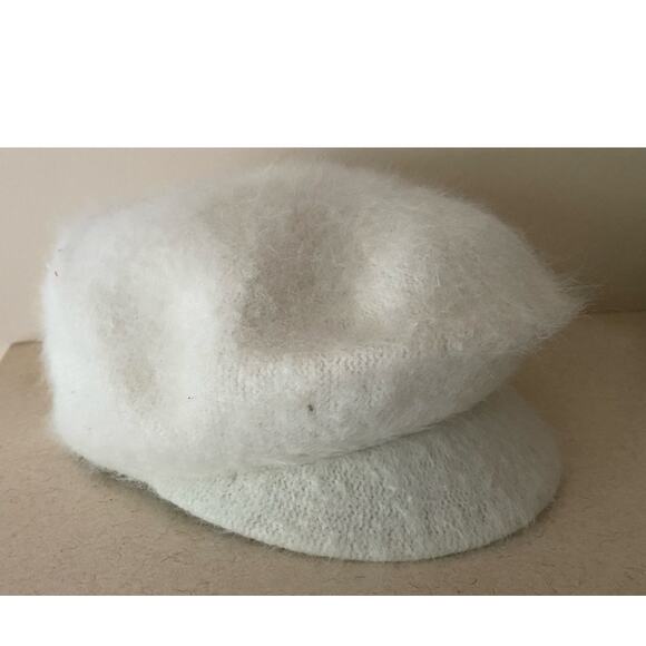 Arlin Newsboy Cap Beret Angora Nylon Blend White Cream One Size - Picture 2 of 11